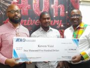 CARICOM Youth Farmer of the Year receives incentive of US $2,500 dollars from the Inter American Institute for Cooperation on Agriculture, IICA