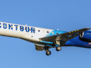 Tourism Minister Denise Charles Pemberton hails the inaugural flight of Contour Airlines into Dominica as a landmark achievement