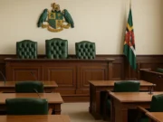 Minister for National Security Rayburn Blackmoore announces the introduction of night court at the Roseau magistrates’court.