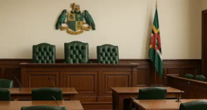 Minister for National Security Rayburn Blackmoore announces the introduction of night court at the Roseau magistrates’court.