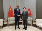 Prime Minister Roosevelt Skerrit today engaged in discussions with the Chief Executive of Hong Kong on matters of mutual interest