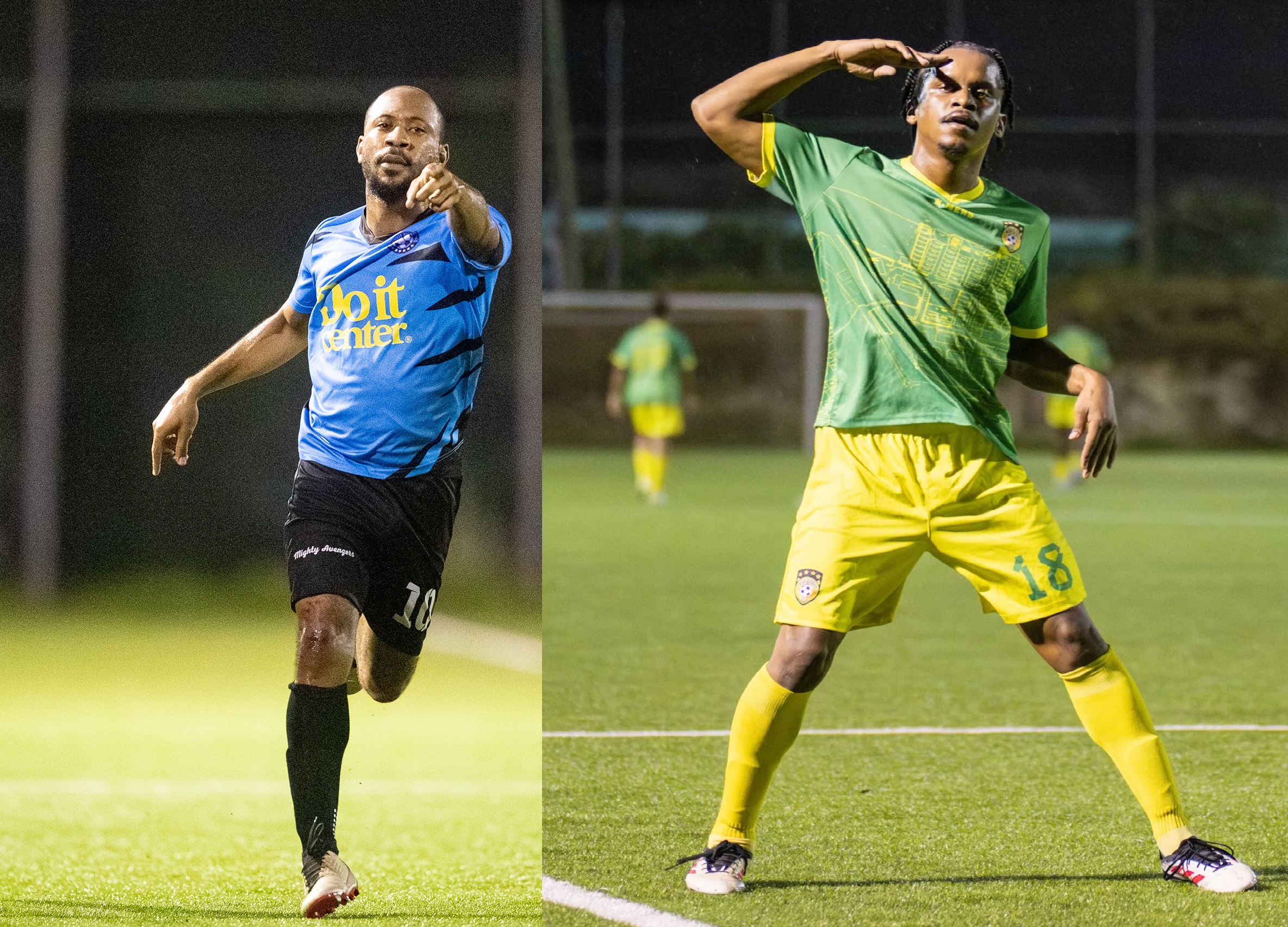 Mighty Avengers player (Jerrel Laville) and Bath Estate player (Montel James)