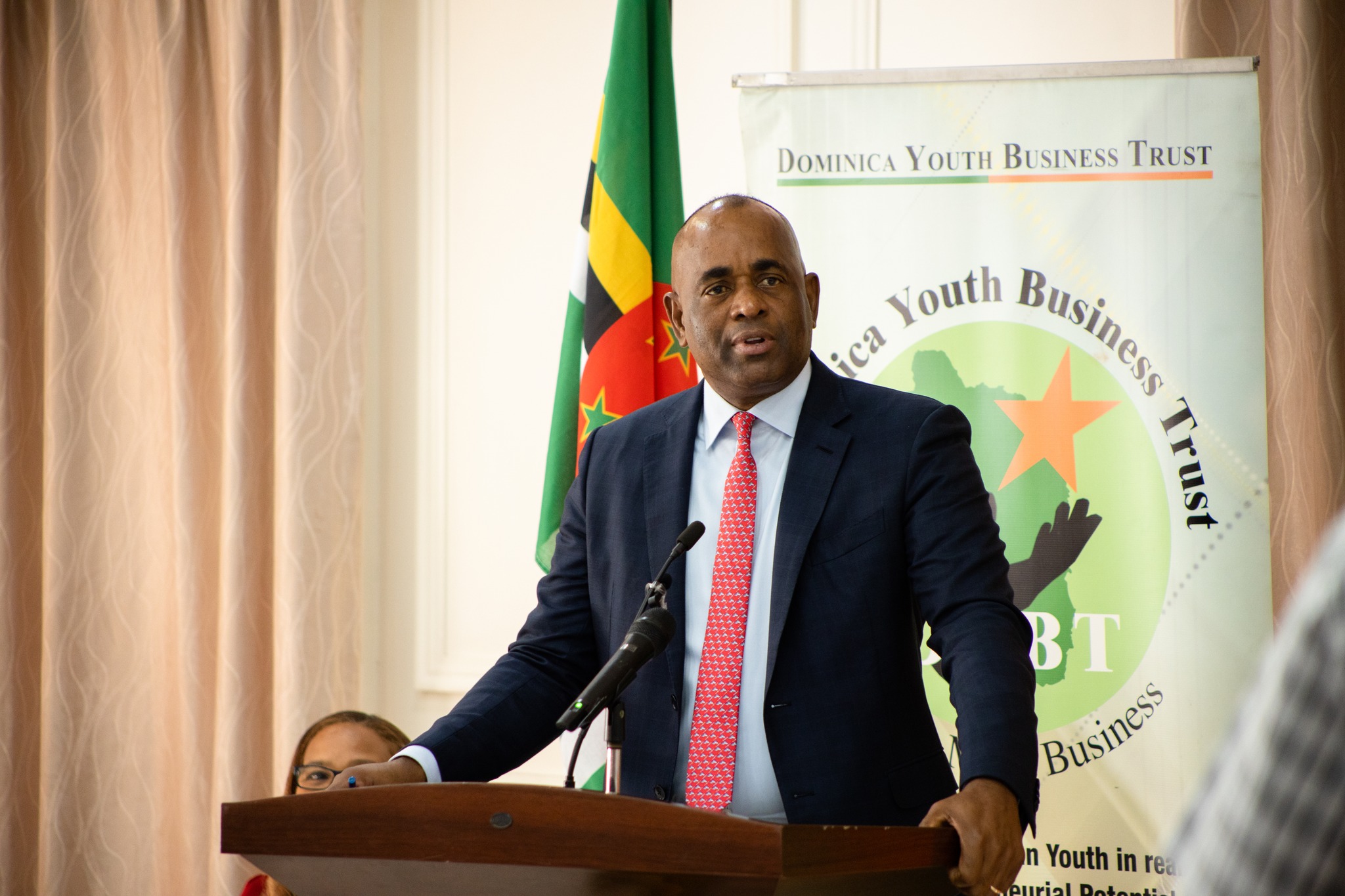 Prime Minister Roosevelt Skerrit announces a decision to restructure the Dominica Youth Business Trust this year.