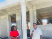 Project Manager Ezra Fabien is expressing satisfaction with the progress of construction on the 6 million dollar Ebenezer SDA Primary School