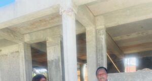 Project Manager Ezra Fabien is expressing satisfaction with the progress of construction on the 6 million dollar Ebenezer SDA Primary School