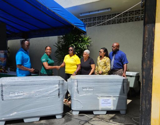The OECS Commission, through BioSPACE initiative officially handed over ice coolers to two fisher groups in Dominica.