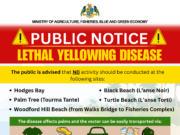 The Ministry of Agriculture, Fisheries, Blue and Green Economy is urging Dominicans to avoid using or gathering in certain areas of Woodford Hill during the upcoming holiday