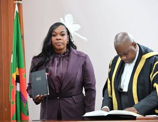 Parliamentary Representative for Roseau North Ashma McDougall takes the Oath of Allegiance in Parliament
